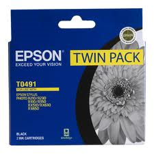 Genuine Epson T0491 Black Twin Pack