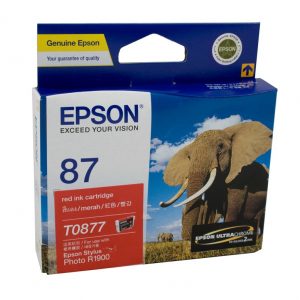 Genuine Epson T0877 Red Ink Cartridge