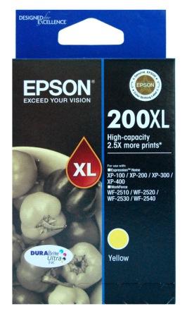 Genuine Epson 200XL Yellow Ink Cartridge High Yield