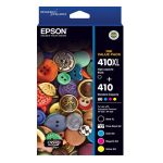 Genuine Epson 410XL Black + 4 Std Colours (PBK,C,M,Y) Ink Cartridge Value Pack Standard Yield