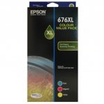 3 Pack Genuine Epson 676XL Colour Ink Cartridge Set
