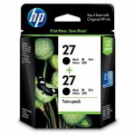 Genuine HP 27 Black Ink Cartridge Twin Pack CC621AA