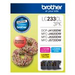 Genuine Brother LC-233 C/M/Y Ink Cartridge Colour Pack