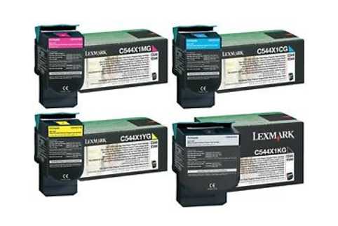 4 Pack Genuine Lexmark X548 Toner Cartridge Set Extra High Yield