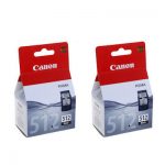 Genuine Canon PG-512 Black Ink Cartridge High Yield Twin Pack