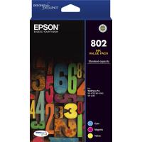 Genuine Epson 802 3 Colour CMY Ink Cartridge Value Pack Standard Yield