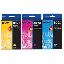 Genuine Epson 802XL 3 Colour CMY Ink Cartridge Value Pack High Yield